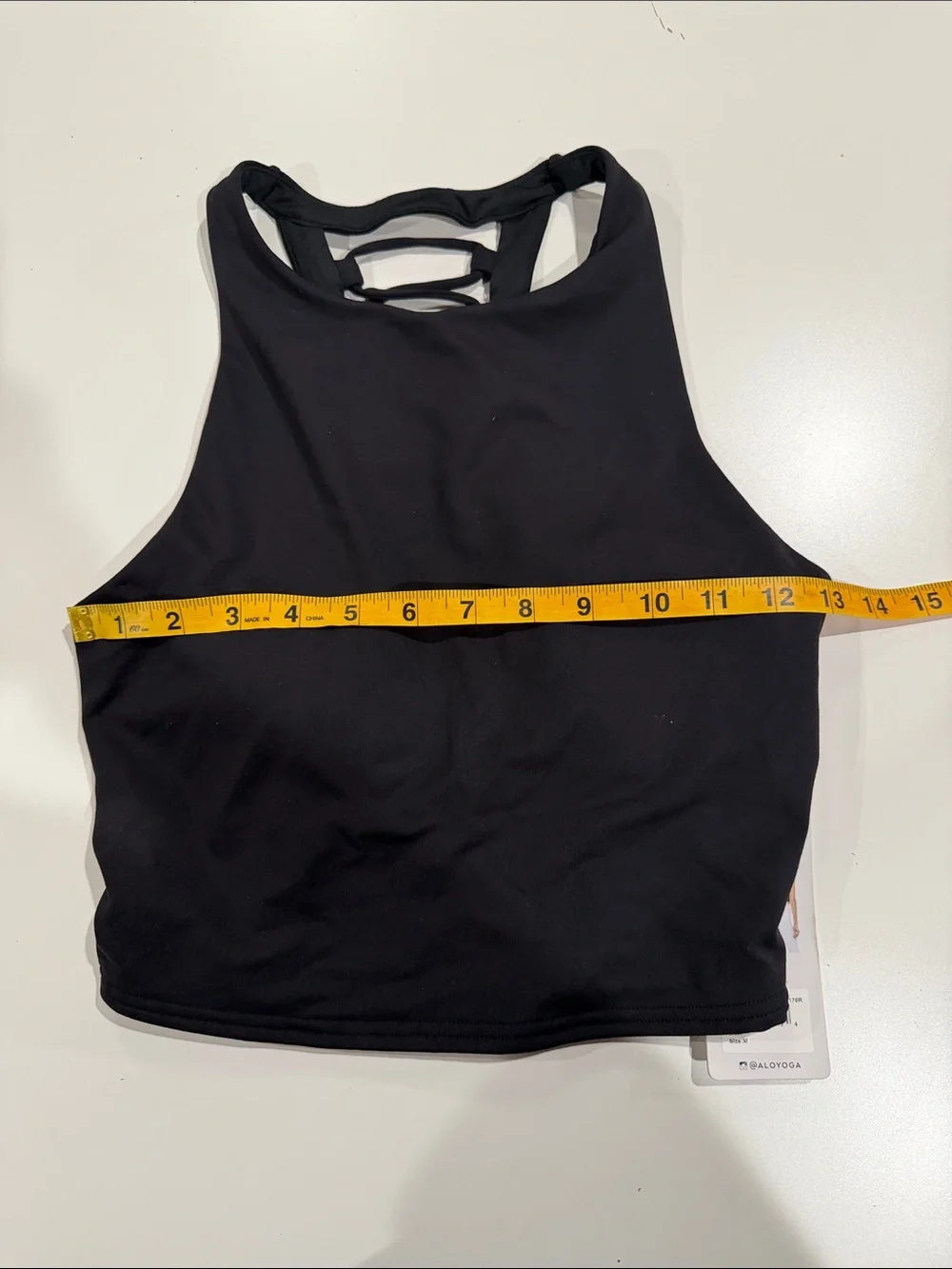 ALO Yoga Black High-Neck Strappy Back Sports Bra